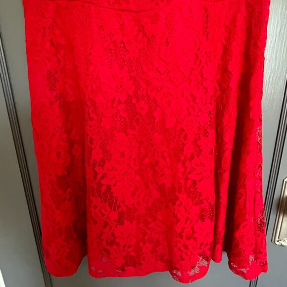 NEW Apt. 9 Red Fit and Flare Lace Overlay Dress Size 12 Back Zipper Sleeveless - Picture 6 of 13